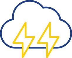 Lightening Line Two Colour Icon Design vector