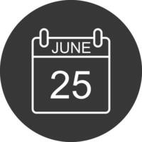 June Line Inverted Icon Design vector