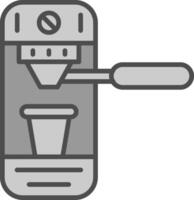 Coffee Machine Line Filled Greyscale Icon Design vector