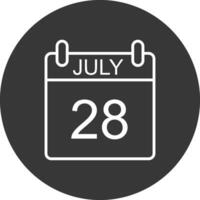 July Line Inverted Icon Design vector