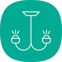 Chandelier Line Curve Icon Design vector