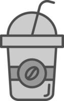 latté línea lleno escala de grises icono diseño vector