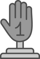 mano línea lleno escala de grises icono diseño vector