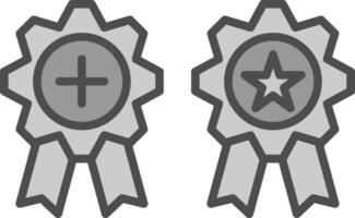 medallas línea lleno escala de grises icono diseño vector