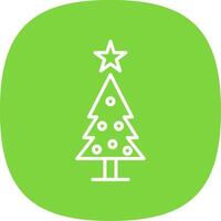 Christmas Tree Line Curve Icon Design vector