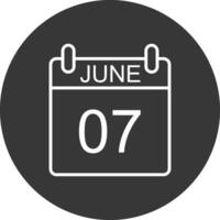 June Line Inverted Icon Design vector