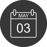 May Line Inverted Icon Design vector