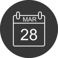 March Line Inverted Icon Design vector