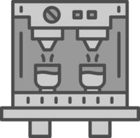 Coffee Machine Line Filled Greyscale Icon Design vector