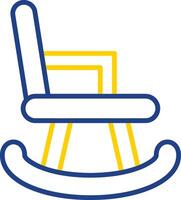 Rocking Chair Line Two Colour Icon Design vector