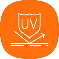 uv proteccion línea curva icono diseño vector