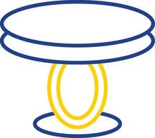 Dining Table Line Two Colour Icon Design vector