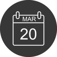 March Line Inverted Icon Design vector