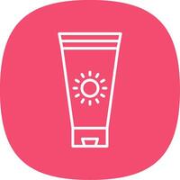 Sunblock Cream Line Curve Icon Design vector