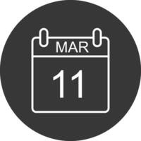 marzo línea invertido icono diseño vector