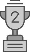 Trophy Line Filled Greyscale Icon Design vector