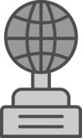 Globe Line Filled Greyscale Icon Design vector