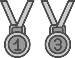 Medals Line Filled Greyscale Icon Design vector