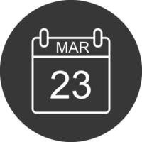 March Line Inverted Icon Design vector