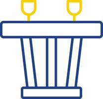 Dining Table Line Two Colour Icon Design vector