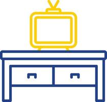 Tv Table Line Two Colour Icon Design vector