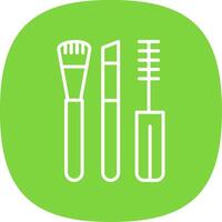 Makeup Brushes Line Curve Icon Design vector