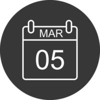 March Line Inverted Icon Design vector