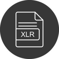 xlr archivo formato línea invertido icono diseño vector