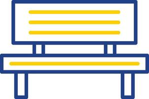 Bench Line Two Colour Icon Design vector