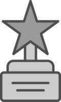 Star Line Filled Greyscale Icon Design vector
