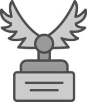 Wings Line Filled Greyscale Icon Design vector