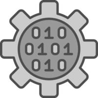 Gear Line Filled Greyscale Icon Design vector