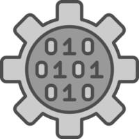 Gear Line Filled Greyscale Icon Design vector