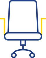 Office Chair Line Two Colour Icon Design vector