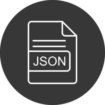 JSON File Format Line Inverted Icon Design vector