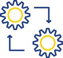 metodología línea dos color icono diseño vector