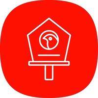 Bird House Line Curve Icon Design vector
