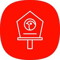 Bird House Line Curve Icon Design vector