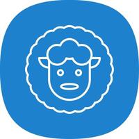 Sheep Line Curve Icon Design vector