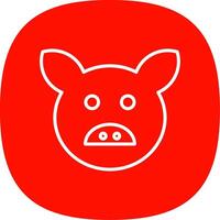 Pig Line Curve Icon Design vector