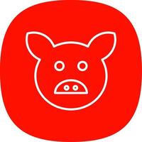 Pig Line Curve Icon Design vector