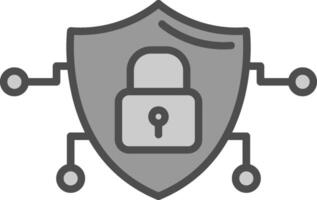 Cyber Security Line Filled Greyscale Icon Design vector