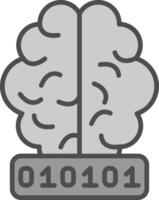 Artificial Intelligence Line Filled Greyscale Icon Design vector