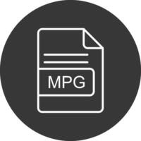 mpg archivo formato línea invertido icono diseño vector