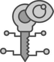 Key Line Filled Greyscale Icon Design vector