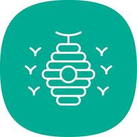 Bee Hive Line Curve Icon Design vector