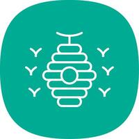 Bee Hive Line Curve Icon Design vector