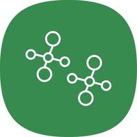 Molecules Line Curve Icon Design vector