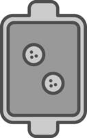 Dish Line Filled Greyscale Icon Design vector