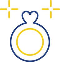 Wedding Ring Line Two Colour Icon Design vector